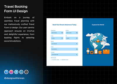 Travel Booking Form UI Design booking form travel form travl booking form ui design ui ui design ux