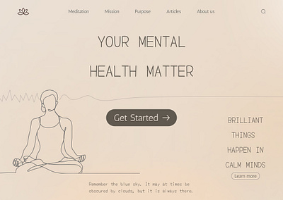 Vipassana - Meditation Website UI concept design graphic design ui ux web design