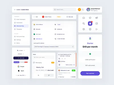 Piqedrive - Component component crm dashboard design designer filllo filllodesign project saas saasui ui ux