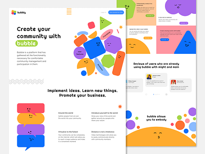 Landing page platforms for creating communities 2d dising dising graphic design graphic shapes illustration landing landing page logo minimalism mockup ui vector web web dising