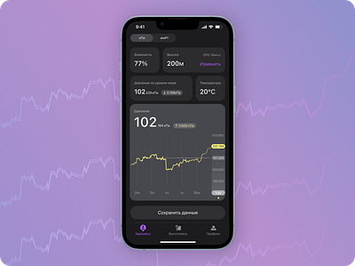 Barometer | Tracking mobile app analysis barometer cards data graphs hightmeter ios mobile tracking
