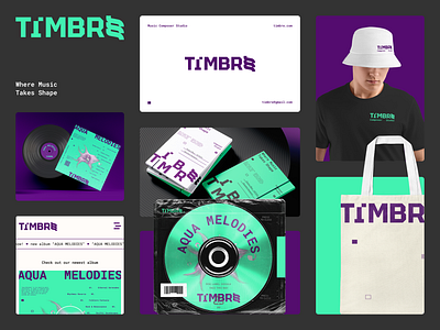 TIMBRE Branding agency artist branding composer contemporer design futuristic graphic design indonesia logo minimalist mockup modern music studio