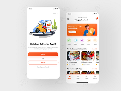 Food Delivery App app clean delivery delivery app delivery app design food food app food delivery app food order home screen ios minimalist mobile app ui ui design ux