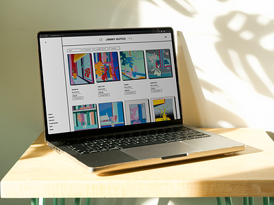 Jimmy Hutch artist portfolio - Custom, React. portfolio react web design web developement