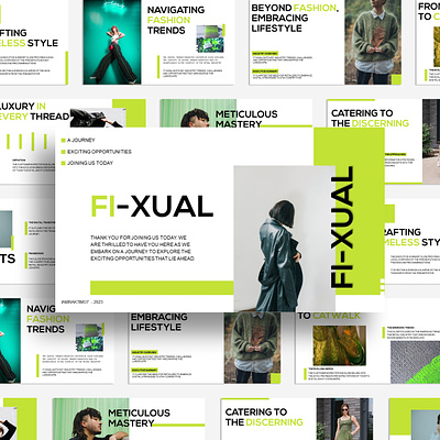 Fi-Xual Fashion Presentation Design google slides graphic design layout design minimalist modern design pitch deck powerpoint presentation ppt slide design