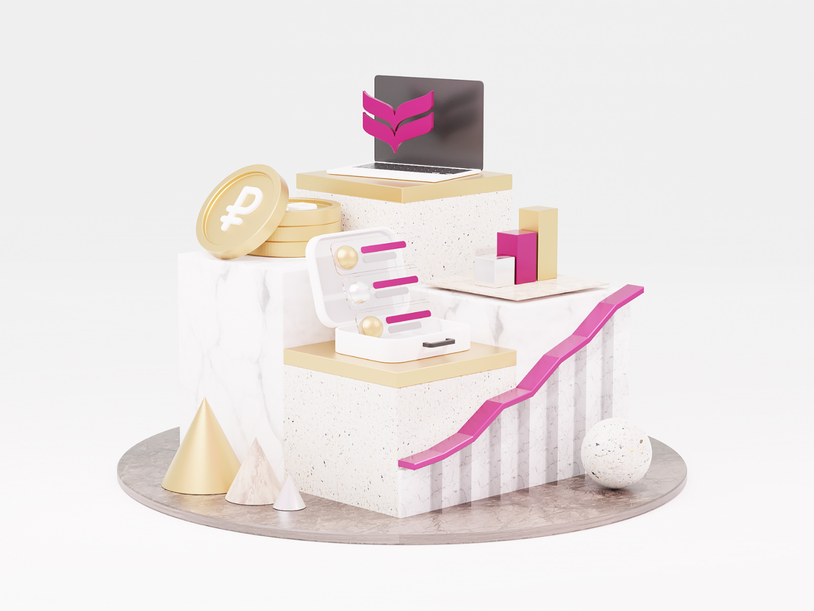 Kit Finance Hero Image animation 3d animation design finance fintech graphic design landing motion graphics promo ui ux