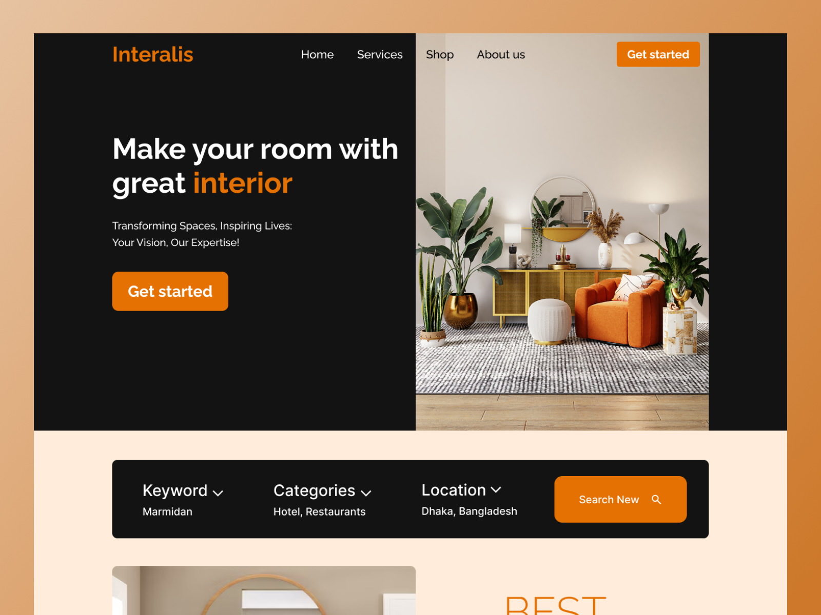 Interior design web UI design by Sazidur Rahman on Dribbble