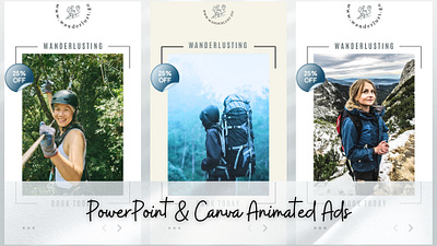 Wanderlusting - Sleek Trendy Canva & PowerPoint Ads advertising animation branding design powerpoint template