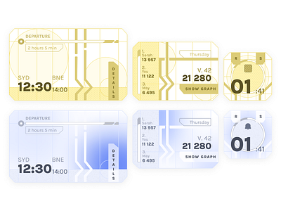 Widgets - Wireframe and Final blue card clean concept futuristic modern ui ux widgets wireframe