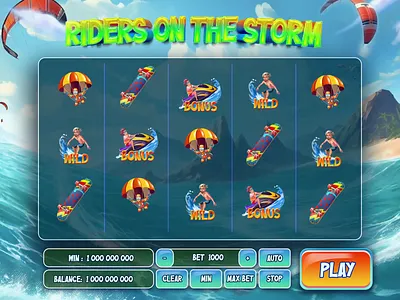 ‘Riders on the Storm’ — Extreme WIN and Bonus Animation bet panel bonus bonus animation bonus win extreme sports graphic design motion graphics online games paraglider skateboard slot design surfer ui ui elements wild win animation