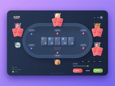 Aion Poker - Casino Interface aion poker bet betting casino casino design gambling gambling design live casino live poker online casino online poker poker poker casino poker design poker game poker interface poker ux ui casino ux casino web poker