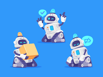 Character character design flat game icon illustration robot