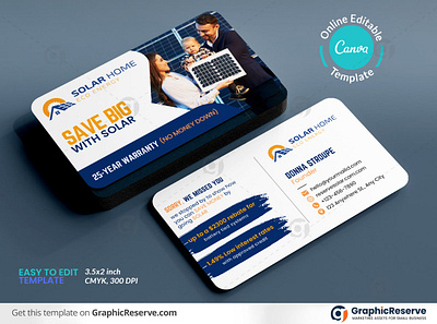 Solar Power Product Marketing Business Card Canva Template business business card canva business card card solar solar business card solar canva template solar card solar energy