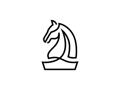 Horse Chess Piece animal animal logo branding chess crown design elegant equine head horse icon jewelry knight line logo mark monoline project simple single line
