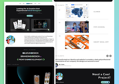Portfolio Website desktop interface landing page minimal portfolio prototype ui web webpage