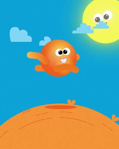 Motiontober 2023 - Jour 20: Saut 2d animation character design graphic design happiness joy jump loop motion design motion graphics orange