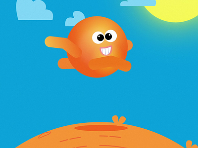 Motiontober 2023 - Jour 20: Saut 2d animation character design graphic design happiness joy jump loop motion design motion graphics orange