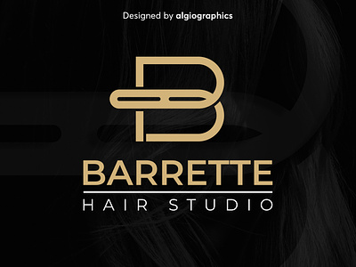 Barrette Hair Studio Logo Design algiographics barrette logo branding graphic design hair logo hair salon logo hair studio logo letter b letter b logo logo logo design