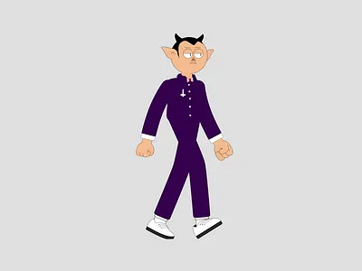 Bored Devil. Walk Cycle Animation 2d animation after effects animated characters animation animation art animation design character animation character motion digital animation explainer video graphic motio halloween motion design motion graphic motion graphics walk cycle
