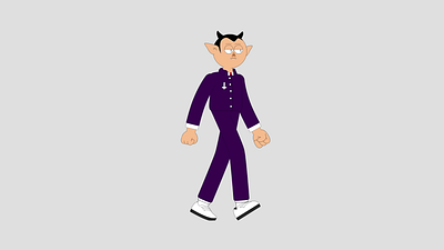 Bored Devil. Walk Cycle Animation 2d animation after effects animated characters animation animation art animation design character animation character motion digital animation explainer video graphic motio halloween motion design motion graphic motion graphics walk cycle