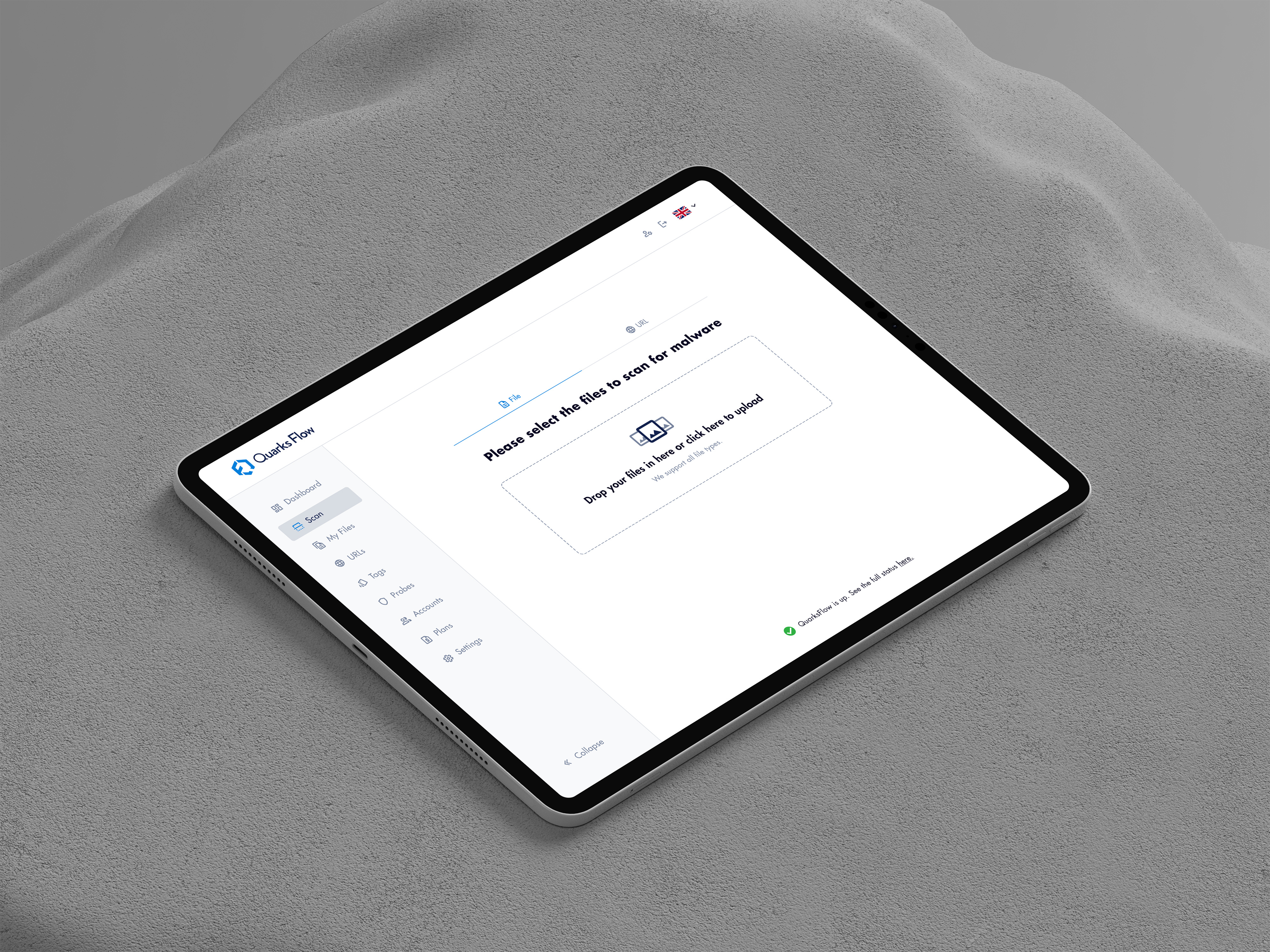 File Upload [QF] app cybersecurity file malware product report saas safety scan security threat ui ux web