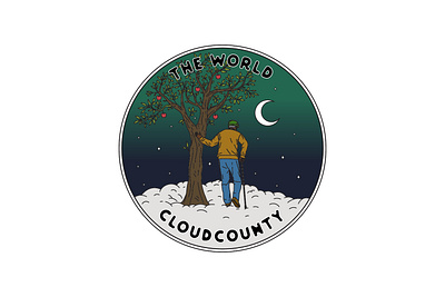 The World Cloudcounty adventure apparel badge brand brand design brand identity branding design emblem illustration label landscape line lineart logo logo design monoline pin sticker vector