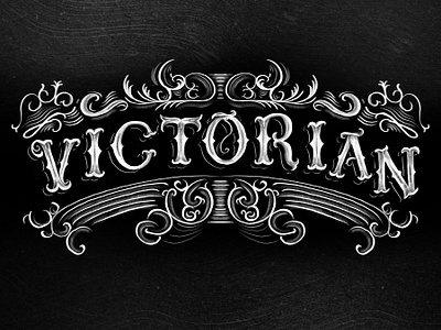 Victorian chalk lettering black and white chalk lettering design drawing challenge female illustrator hand drawn hand lettering handlettered illustration procreate type type design