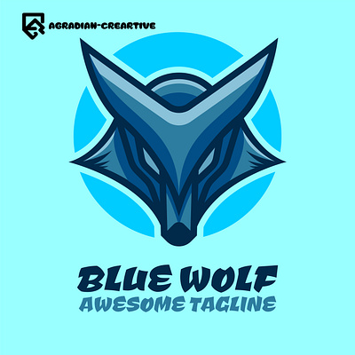 Blue Wolf Mascot Logo Design game