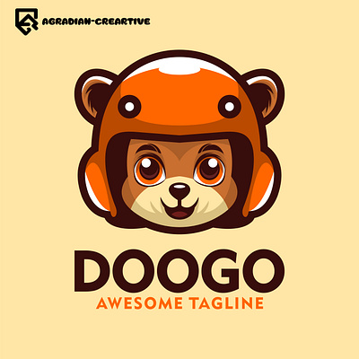 Cute Dog Mascot Logo Design head