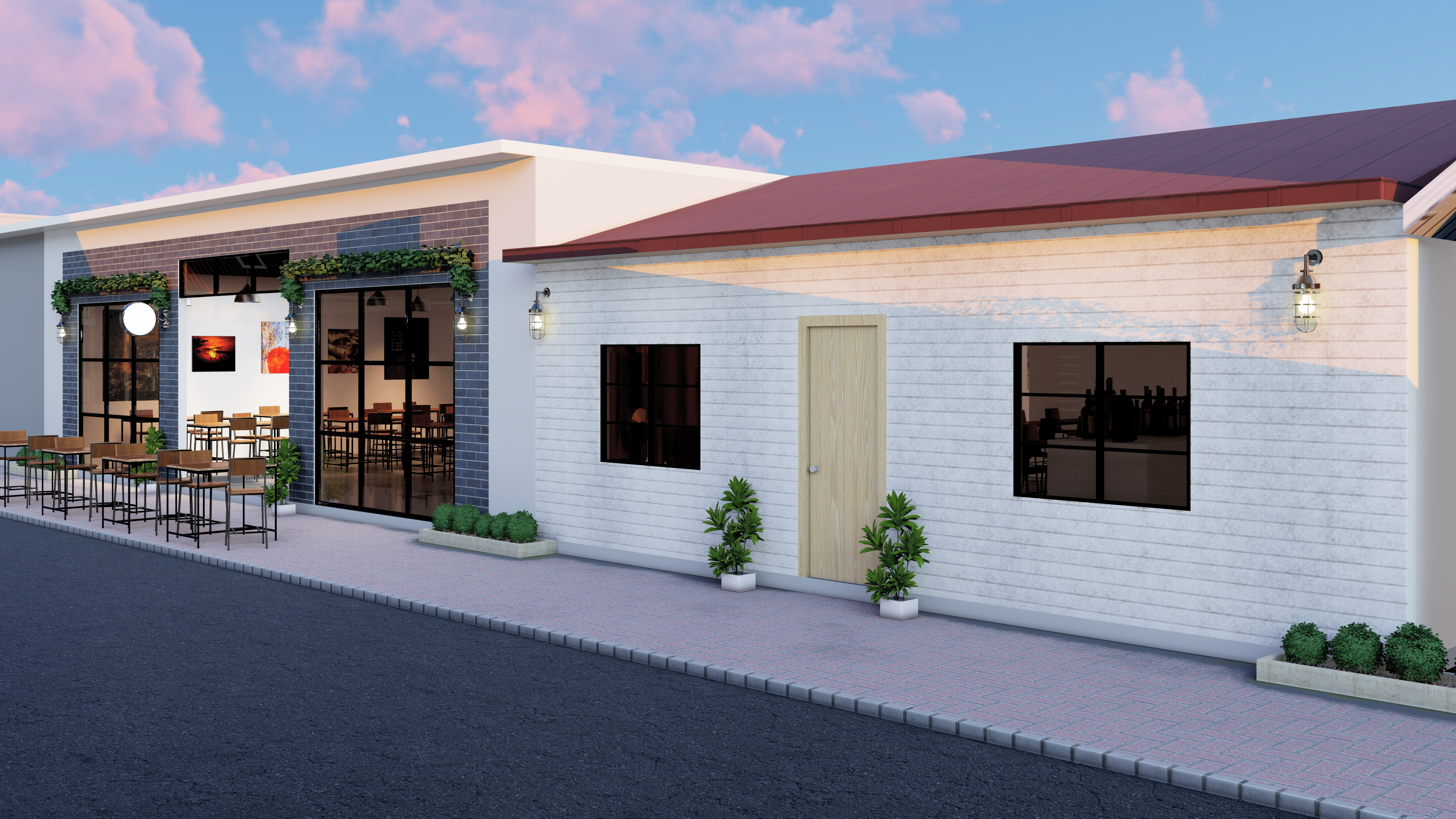 Pub Design 3d animation architecture design exteriordesign highrisebuilding illustration interiordesign logo ui