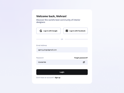 Login Component - #1 component form input input form log in login minimal modal register sighup sign up signin