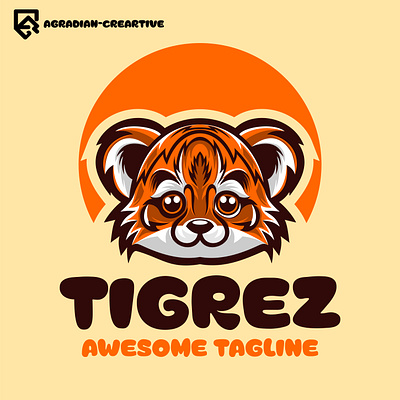 Cute Tiger Mascot Logo Design art