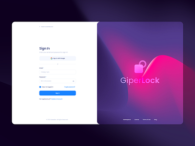 GiperLock — Log In Screen app design interface ui ui ux ux