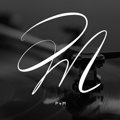 Logo 009 / Signature Logo / P + M artlogo branding calligraphy design graphic design handlettering icon illustration lettering logo monogram signature typography vector wordmark