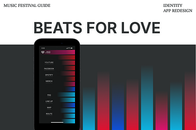 App redesign (music festival guide) app blue dark figma graphic design identity ios mobile app pink redesign ui ux
