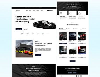 Super Car Rental Website branding ui