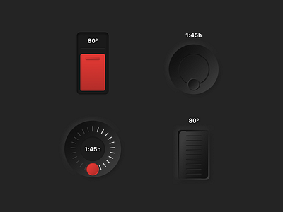 Dark theme skeuomorphic controls app controls iot mobile neomorphic design neomorphism skeuomorphic design skeuomorphism slider ui ux