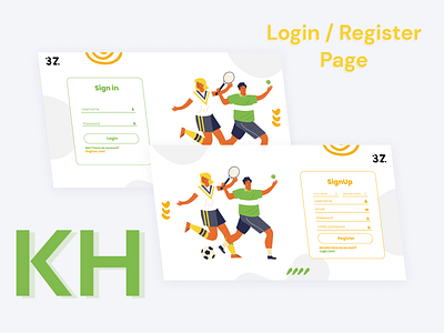 Login - Register pages graphic design ui