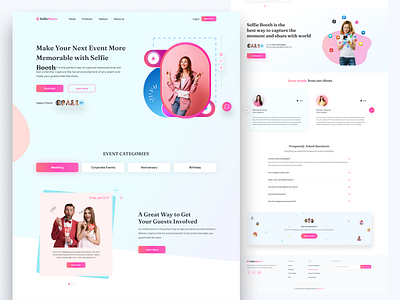 Landing page for Selfie Booth 📸 animation app design branding design figma graphic design illustration landingpage landingpage design logo product design selfie booth selfie booth design ui uiux user interface ux web design website website design