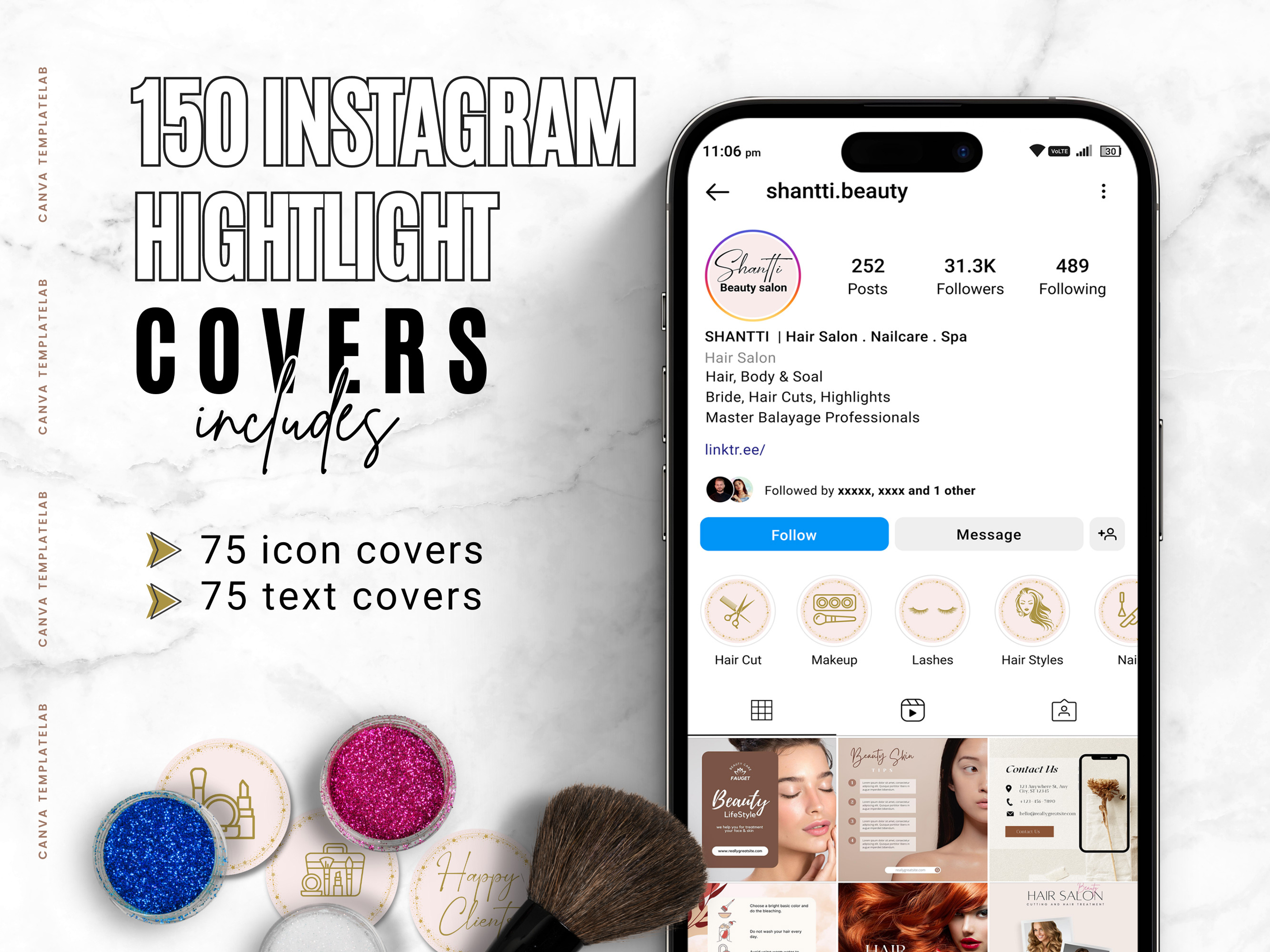 Beauty salon instagram highlight covers by Turnit Studio on Dribbble