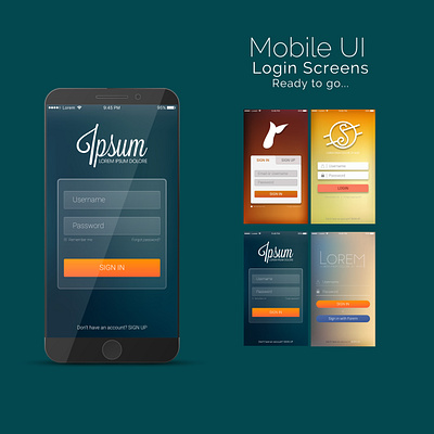 Mobile UI Login Screen - You may follow my design 3d custom web design usability testing web designer near me
