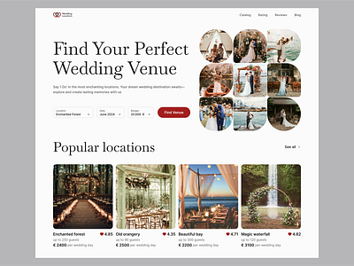 Wedding Venue - web concept concept design herosection homepage location love marrige ui wedding