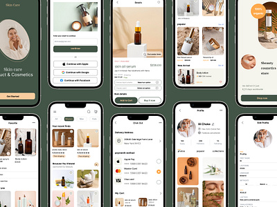 cosmetics Store cosmetic app cosmetic store mackeup mobile app mobile design mobile ui design skin care app ui ui design