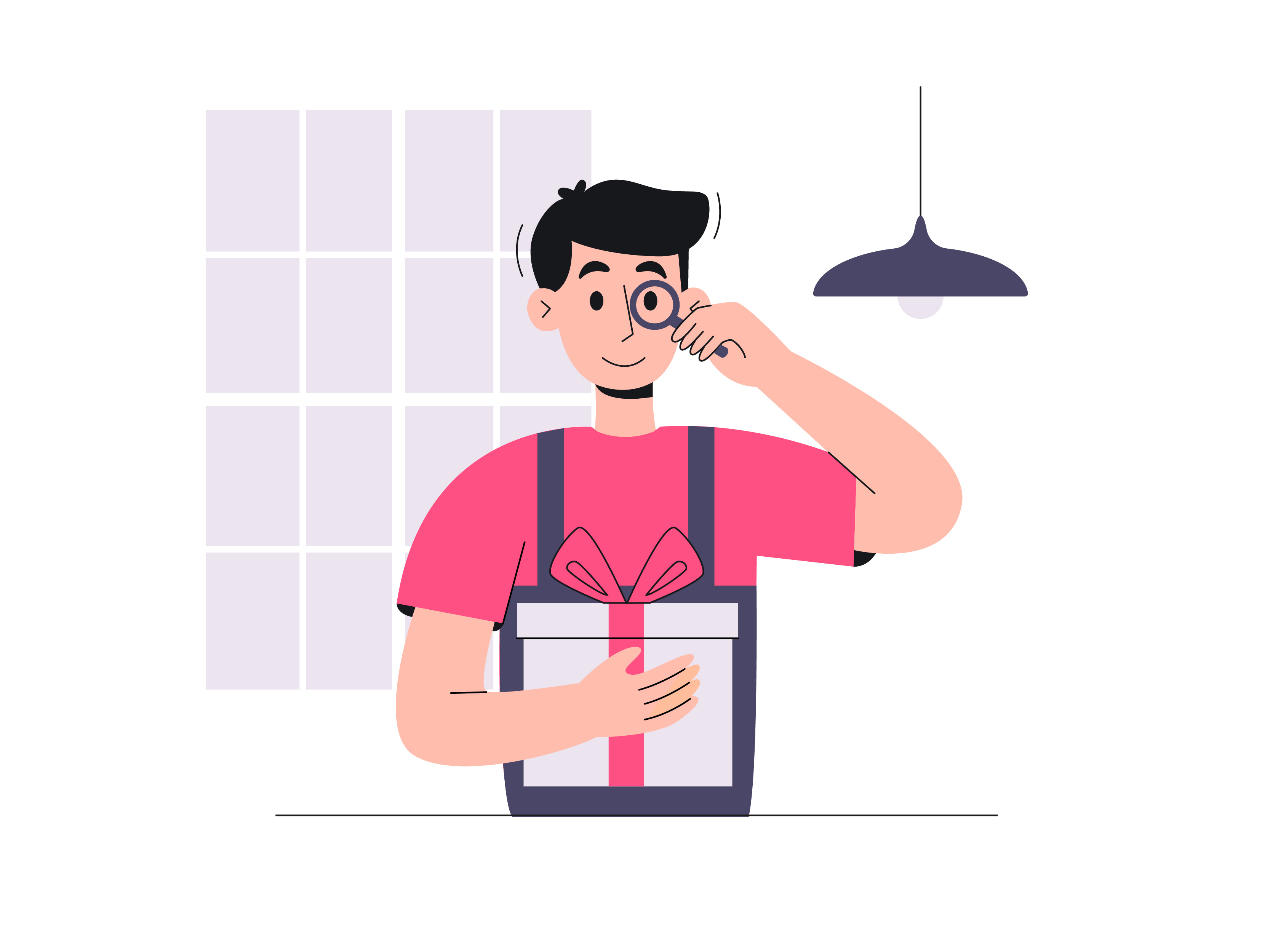 Boy with a Gift boy design flat flat design flat illustration flower shop gift graphic design illustration illustrator present ui vector web