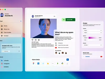 Portfolio inspiration design about page design mac macbook portfolio ui design uiux web website