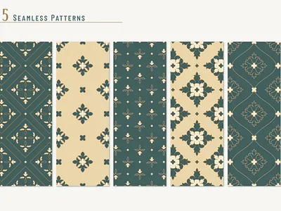 Vintage seamless patterns design elegant ornament pattern retro seamless set vector victorian vintage