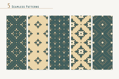 Vintage seamless patterns design elegant ornament pattern retro seamless set vector victorian vintage