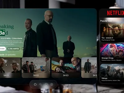 Spatial UI - OTT Platform figma ott platform design spatial ui spatial ui design ui ui design uiux design user interface design vr vr ui vr ui design