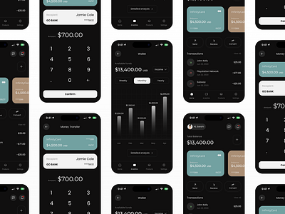 Mobile Banking App analysis analytics app bank banking black card concept design mobile mobilebank mobilebanking shot statistics ui ux