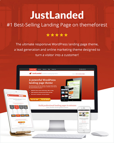 JustLanded - WordPress Landing Page wordpress theme